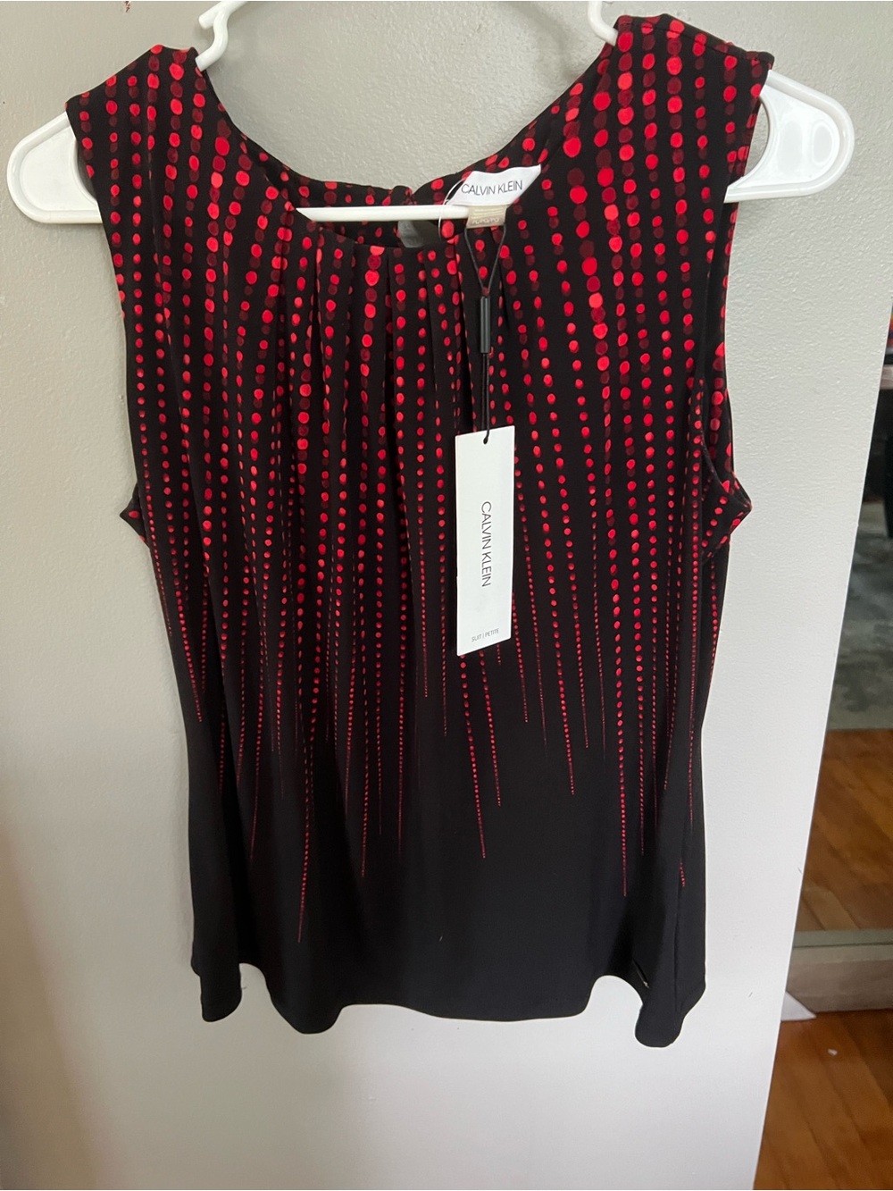 Calvin Klein Black Camisole with Red Dot Cascade